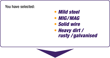 Mild Steel > Mig/Mag > Cored Wire > Heavy Dirt / Rusty / Galvanised 