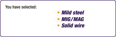Mild Steel > Mig/Mag > Solid Wire